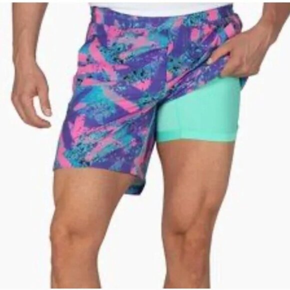 Birddogs Boomstick Men’s XL Colorful 90s Style Graffiti Paint Athletic Short - Picture 1 of 9